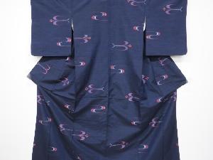 リサイクル　琉球絣柄織り出し手織り紬着物